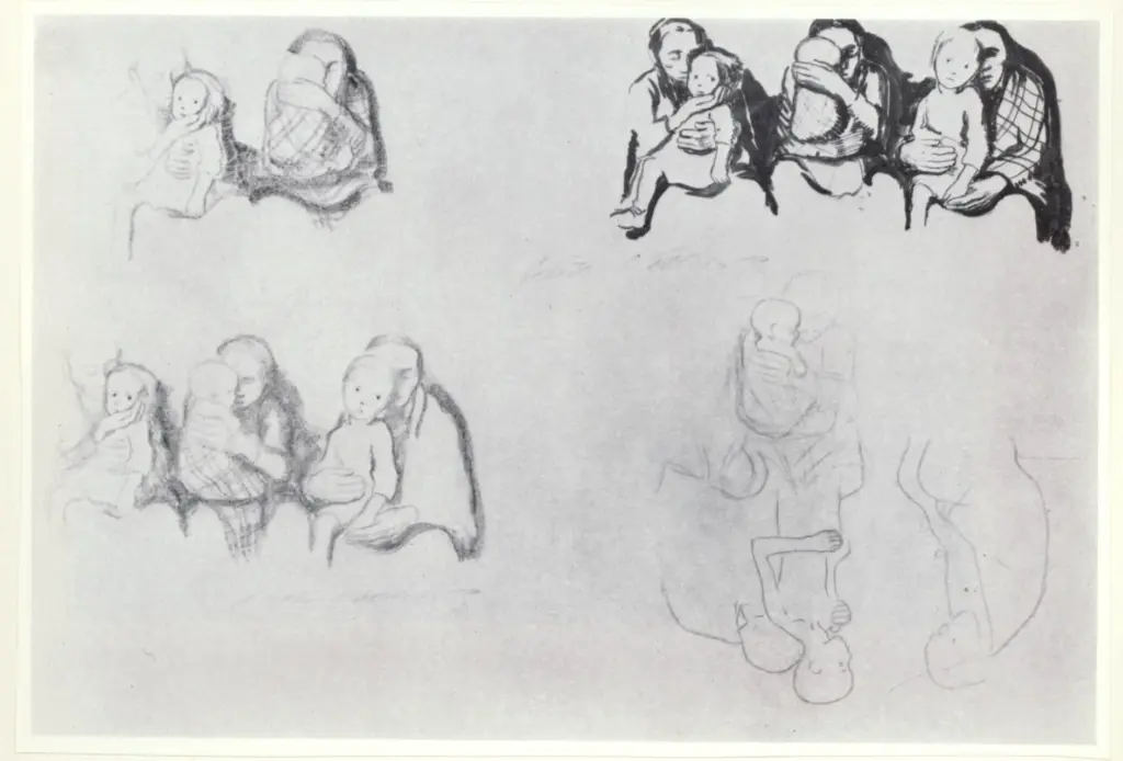 Anonimo , Kollwitz, Kathe - sec. XIX/ XX - Frau mit Kind im Schoss , fronte