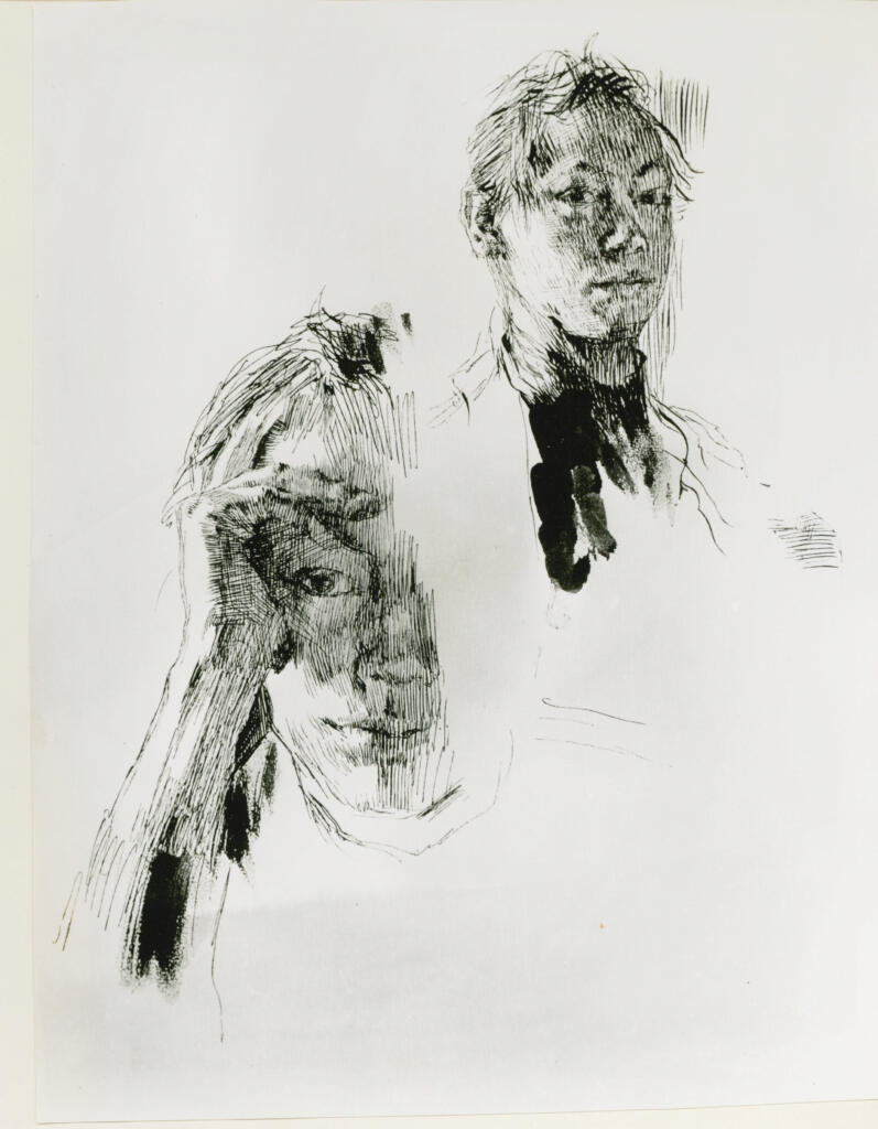 Anonimo , Kollwitz, Kathe - sec. XX - Studi per un autoritratto , fronte