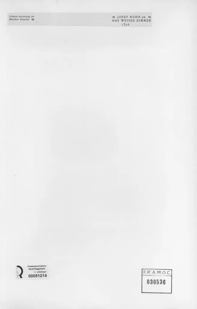 Anonimo , Kuhn, Josef - sec. XX - Das Weisse Zimmer , retro