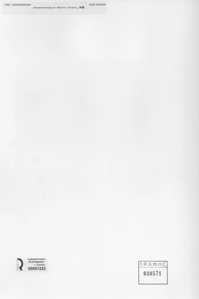 Anonimo , Landenberger, Christian - sec. XX - Zwei Rassen , retro