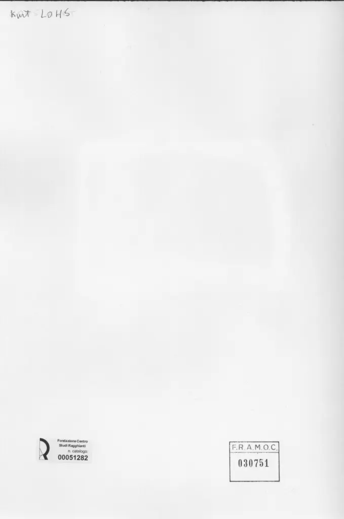 Anonimo , Lohs, Kurt - sec. XX - Composizione , retro