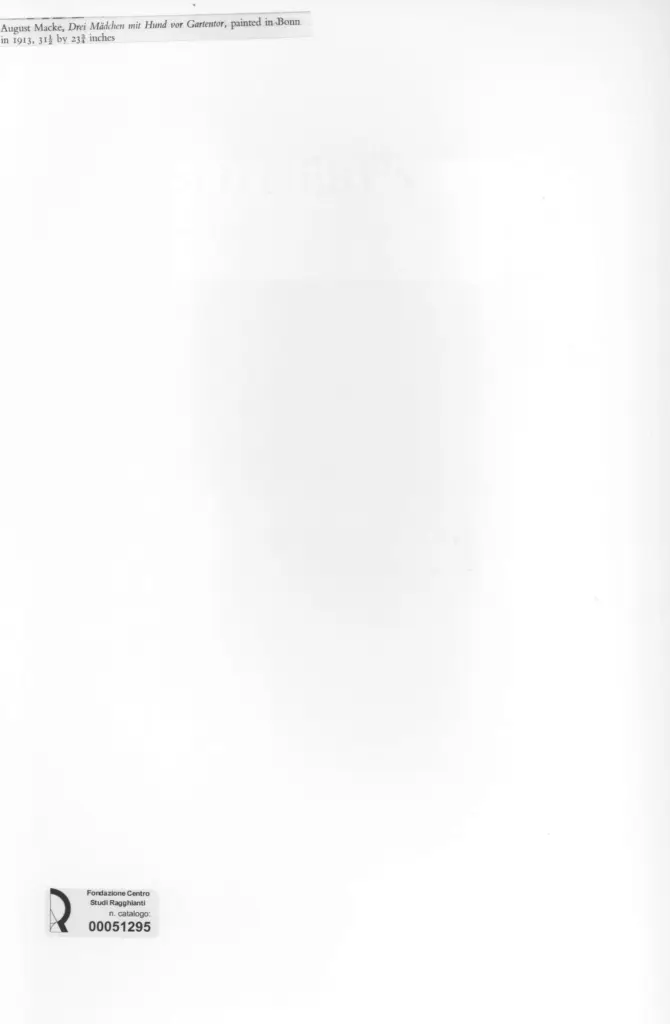 Anonimo , Macke, August - sec. XX - Drei M&auml;dchen mit Hund vor Gartenotr , retro