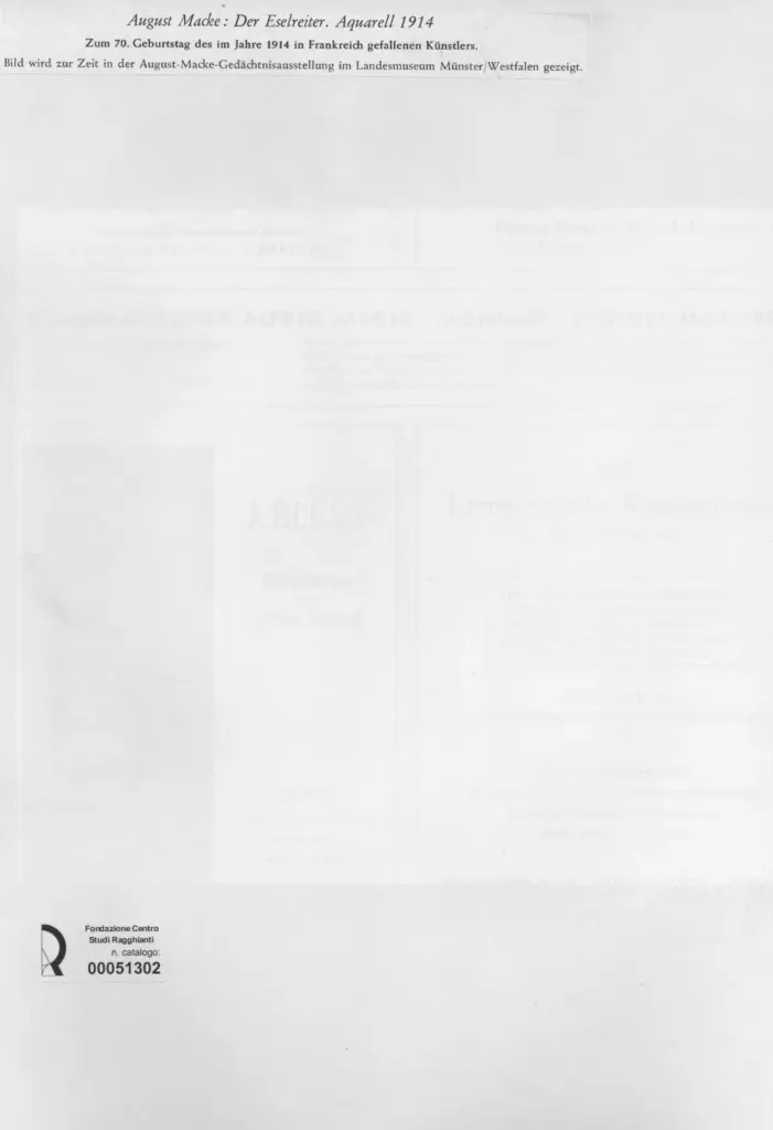 Anonimo , Macke, August - sec. XX - Der Eselreiter , retro