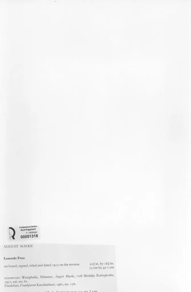 Anonimo , Macke, August - sec. XX - Lesende Frau , retro