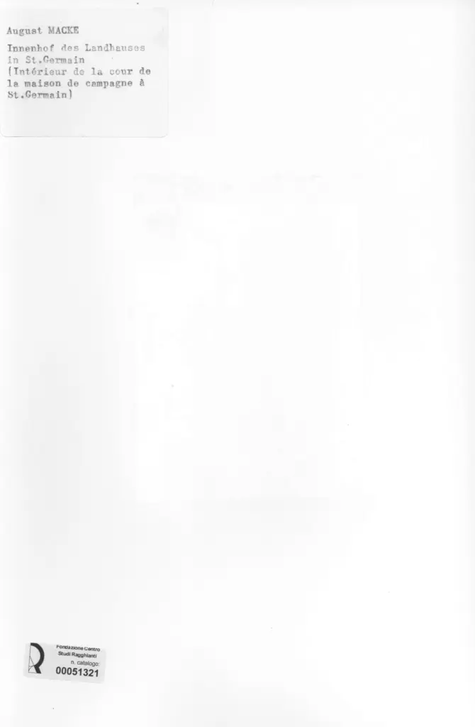 Anonimo , Macke, August - sec. XIX/ XX - Innenhof des Landhauses , retro