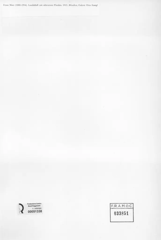 Anonimo , Marc, Franz - sec. XX - Landschaft mit schwarzen Pferden , retro