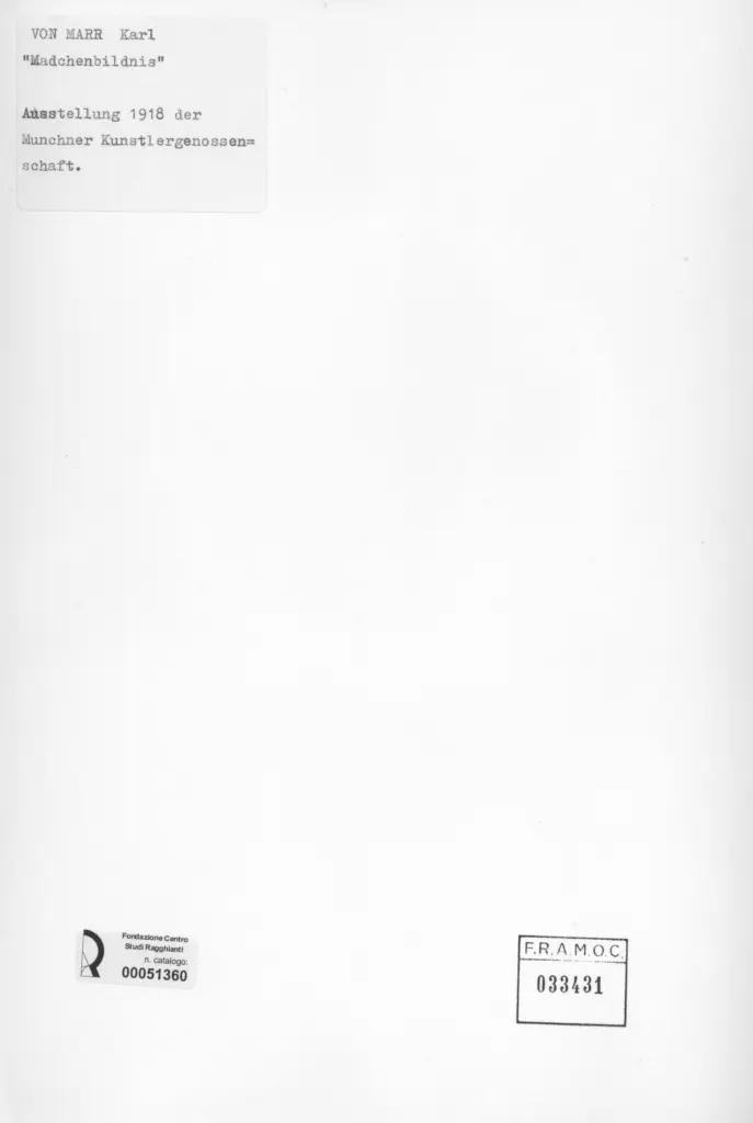 Anonimo , Marr Von, Karl - sec. XX - Mädchenbildnis , retro