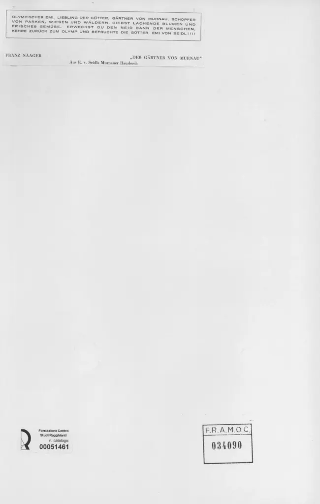 Anonimo , Naager, Franz - sec. XX - Der gartner von Murnau , retro