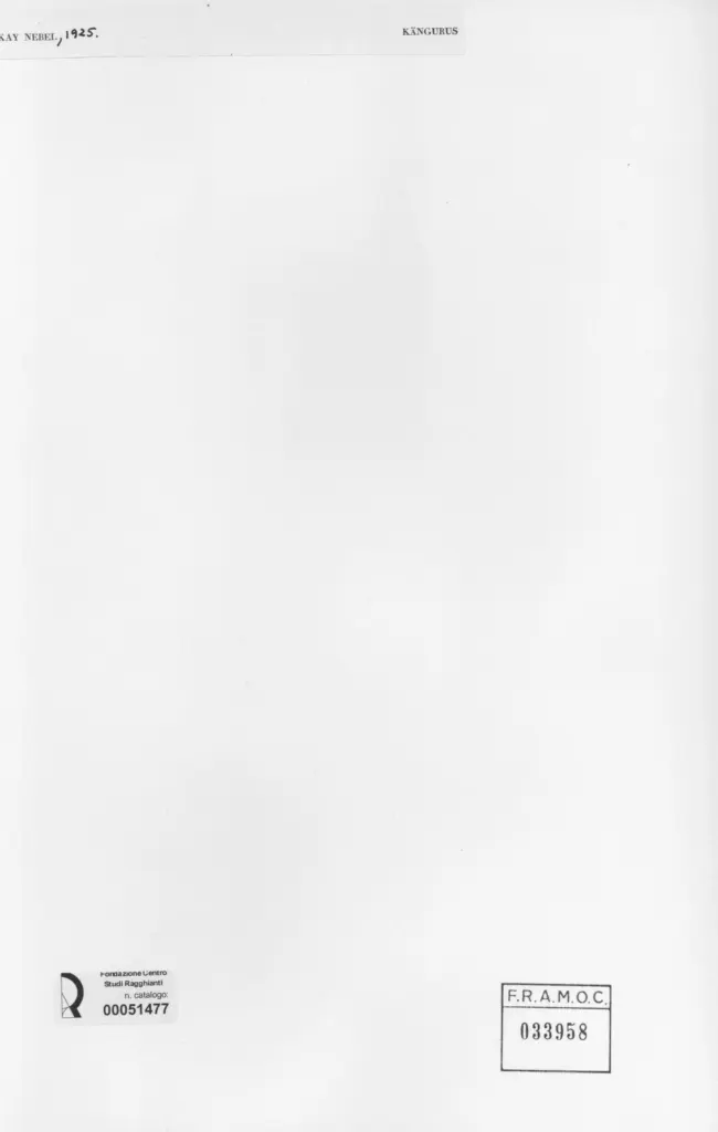 Anonimo , Nebel Kay, Heinrich - sec. XX - Kangurus , retro