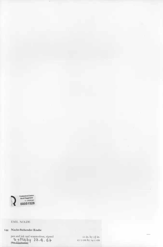 Anonimo , Nolde, Emil - sec. XX - Nacht-Stehender Knabe , retro