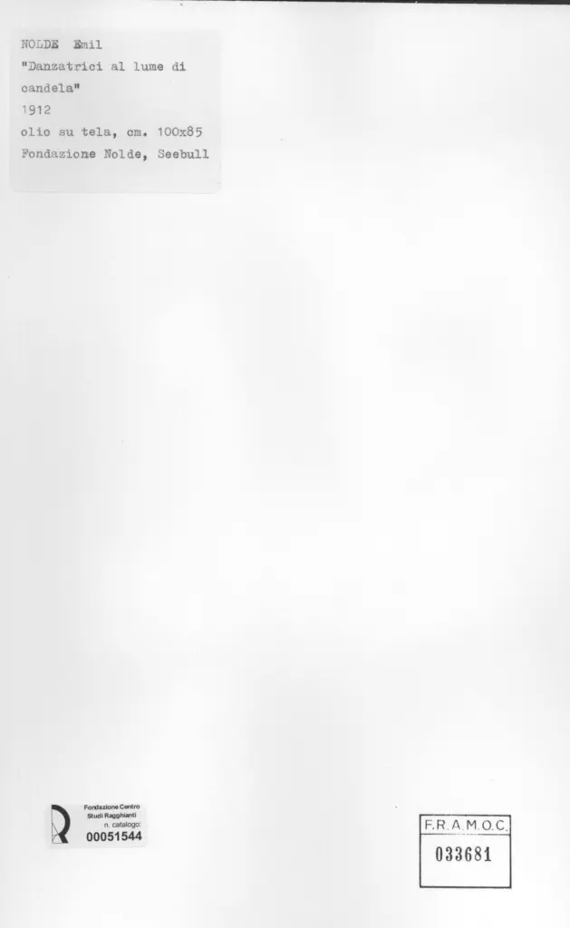 Anonimo , Nolde, Emil - sec. XX - Danzatrici a lume di candela , retro