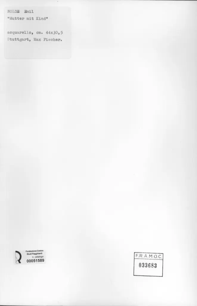 Anonimo , Nolde, Emil - sec. XX - Mutter mit Kind , retro