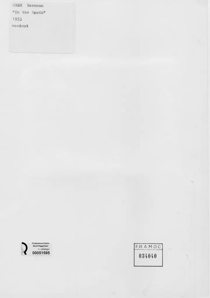 Anonimo , Ober, Hermann - sec. XX - Nel sud , retro