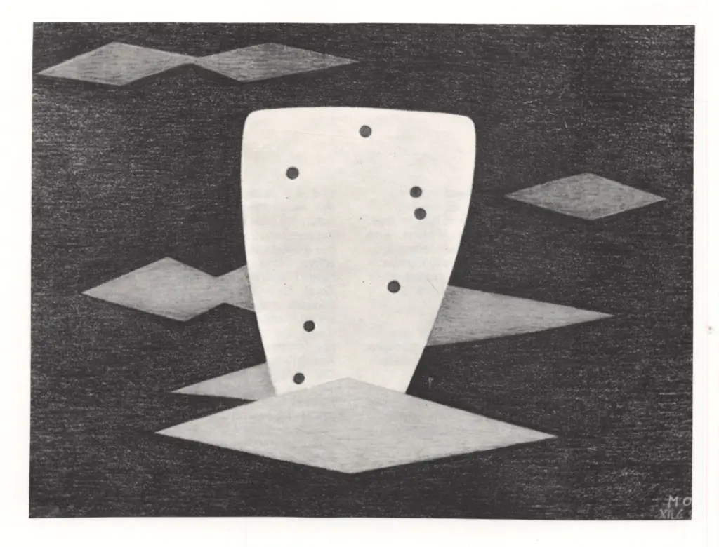 Anonimo , Oppenheim, Meret - sec. XX - Composizione astratta , fronte