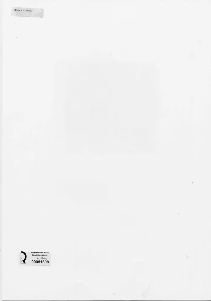 Anonimo , Orlowski, Hans - sec. XX - Natura morta con farfalla, tronco e foglie , retro