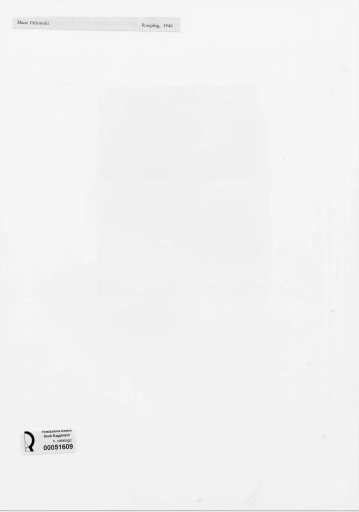 Anonimo , Orlowski, Hans - sec. XX - Roeping , retro
