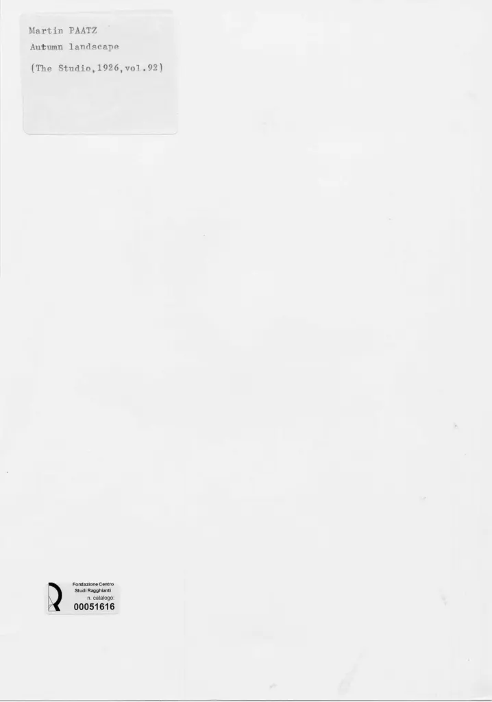 Anonimo , Paatz, Martin - sec. XIX/ XX - Paesaggio autunnale , retro