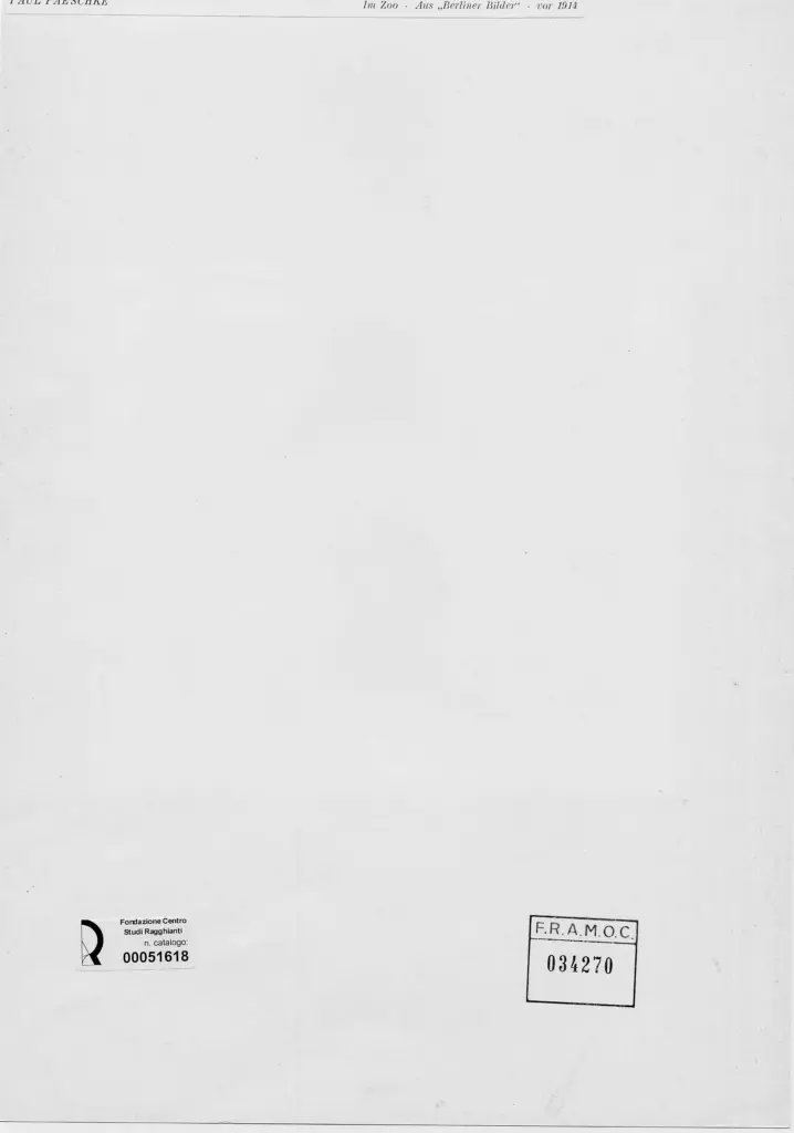 Anonimo , Paeschke, Paul - sec. XX - Allo zoo , retro