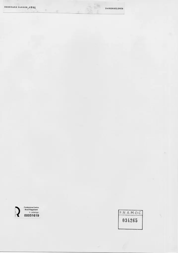 Anonimo , Pankok, Bernhard - sec. XX - Ritratto di donna , retro