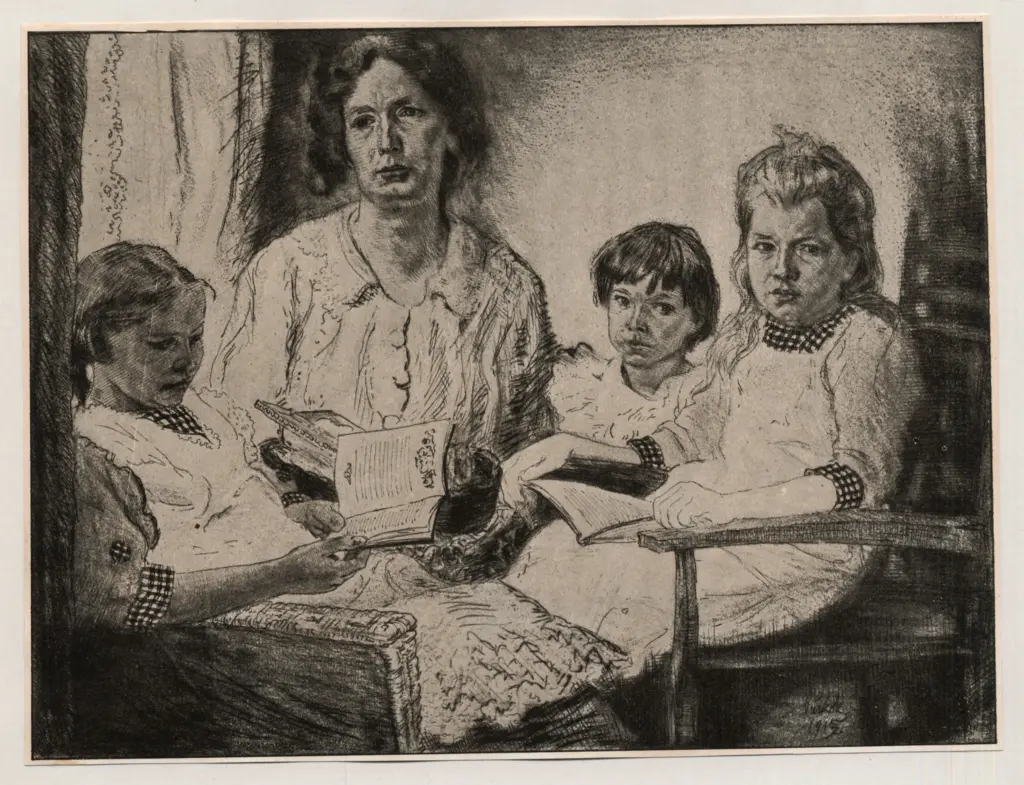 Anonimo , Pankok, Bernhard - sec. XIX/ XX - Ritratto di famiglia , fronte