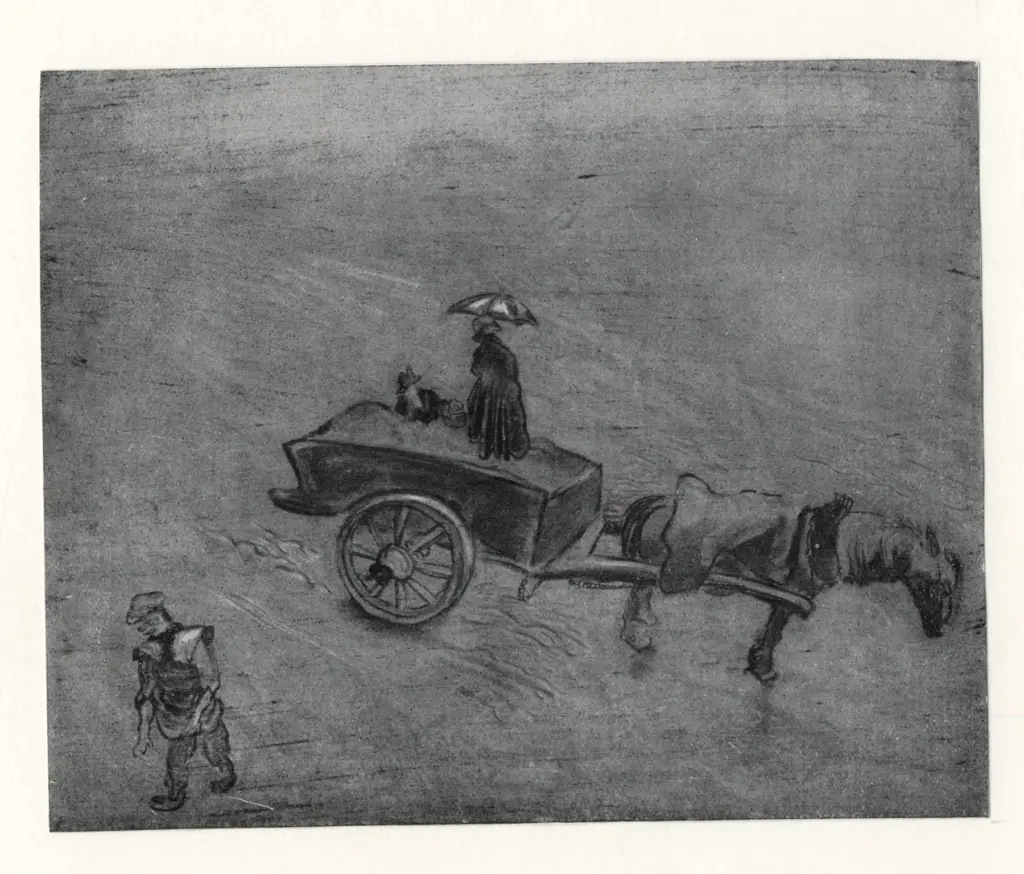 Anonimo , Pankok, Otto - sec. XIX/ XX - Pioggia sui campi , fronte