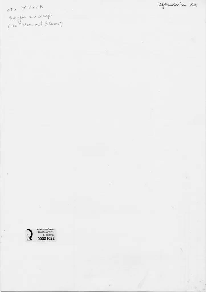 Anonimo , Pankok, Otto - sec. XIX/ XX - Pioggia sui campi , retro