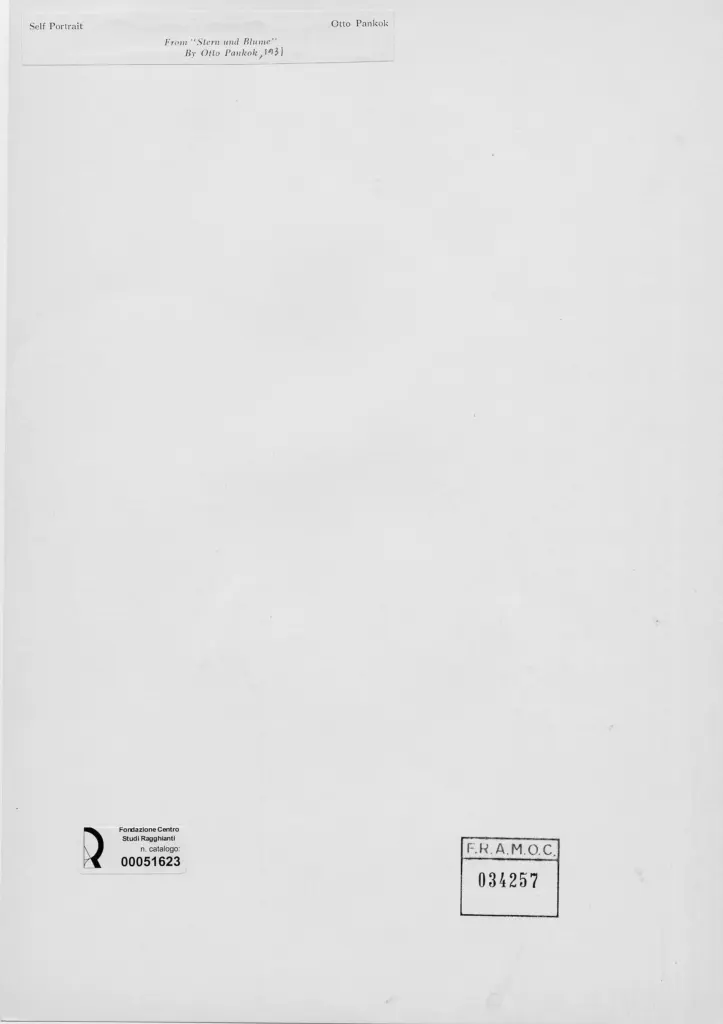 Anonimo , Pankok, Otto - sec. XX - Autoritratto , retro