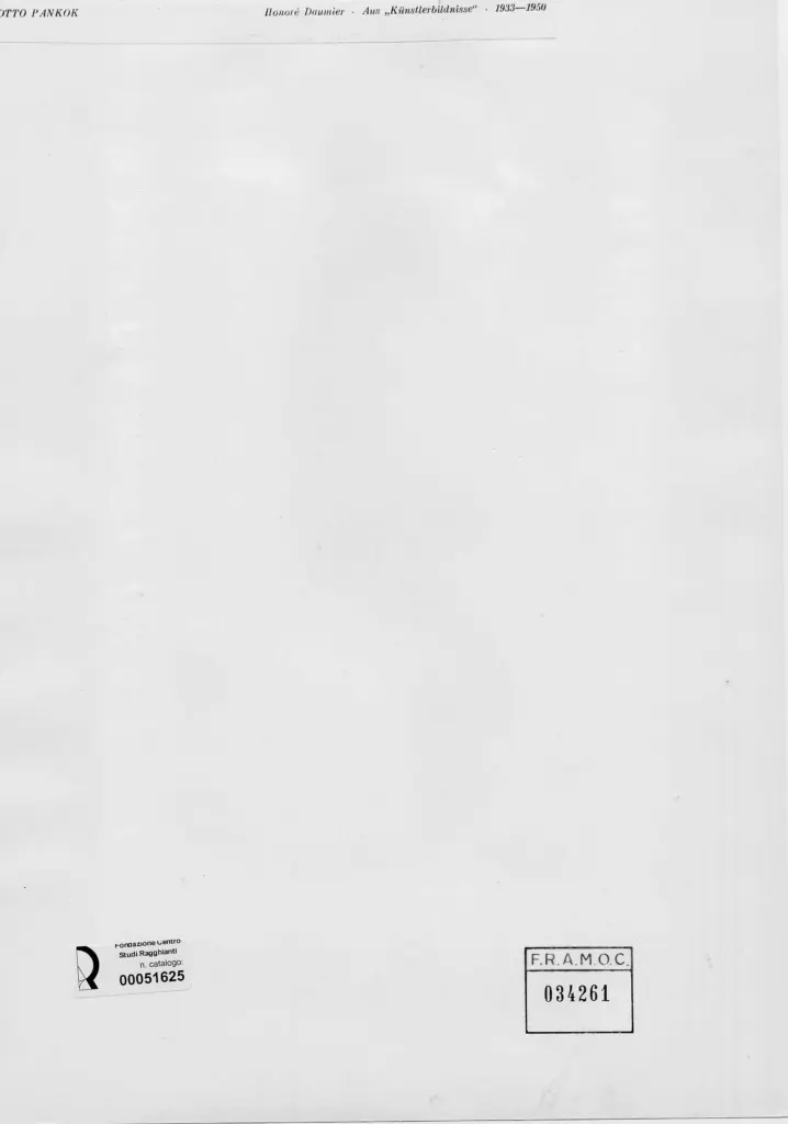 Anonimo , Pankok, Otto - sec. XX - Ritratto di Honorè Daumier , retro