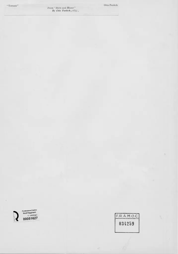 Anonimo , Pankok, Otto - sec. XX - Ritratto di Tomasa , retro