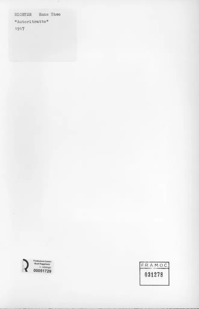Anonimo , Richter, Hans Theo - sec. XX - Autoritratto , retro