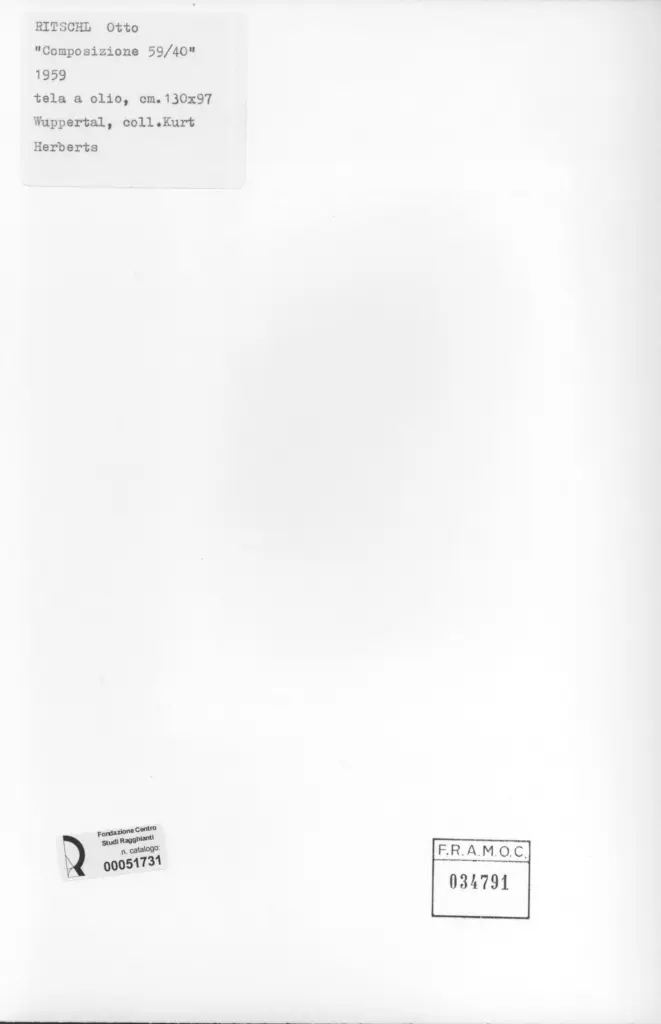 Anonimo , Ritschl, Otto - sec. XX - Composizione , retro