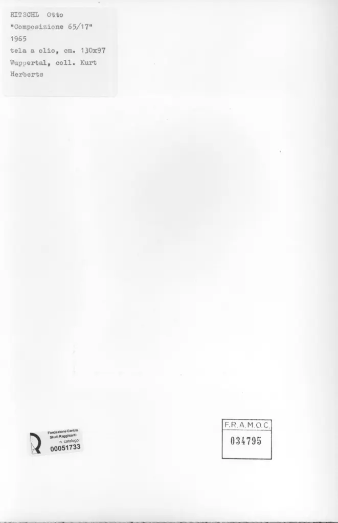 Anonimo , Ritschl, Otto - sec. XX - Composizione , retro