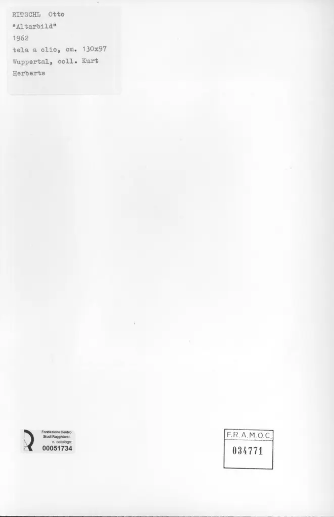 Anonimo , Ritschl, Otto - sec. XX - Altarbild , retro
