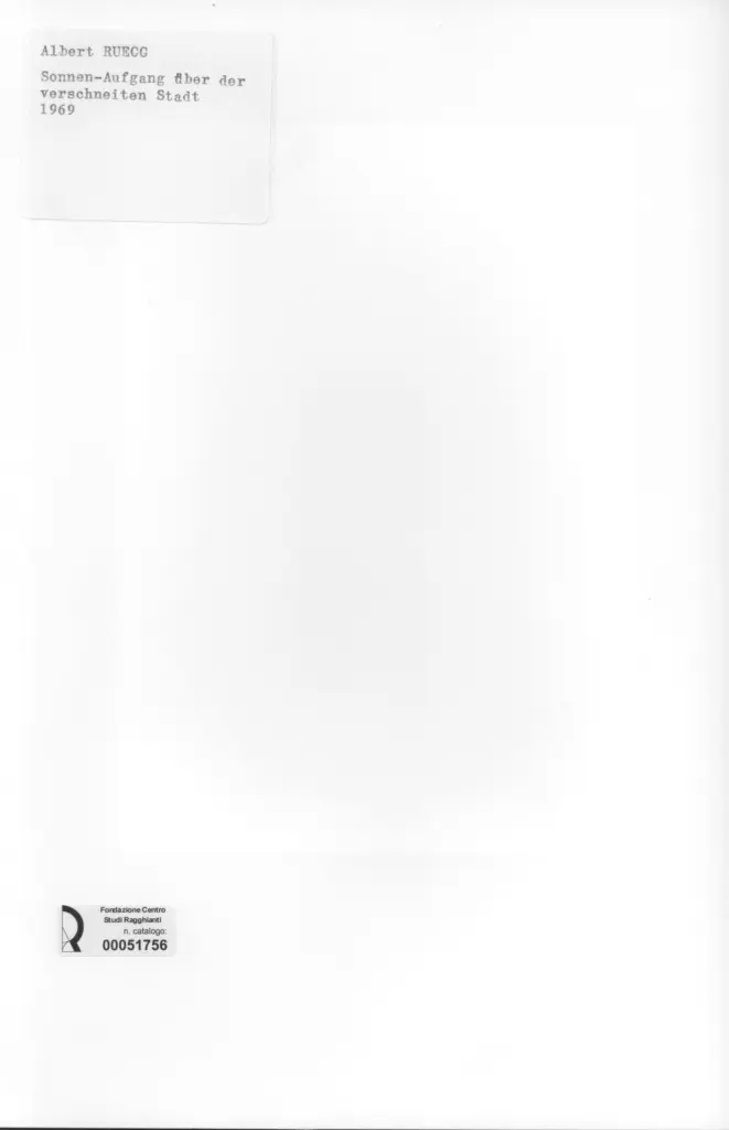 Anonimo , Ruegg, Albert - sec. XX - Sonnen - Aufgang &uuml;ber der verschneiten stadt , retro