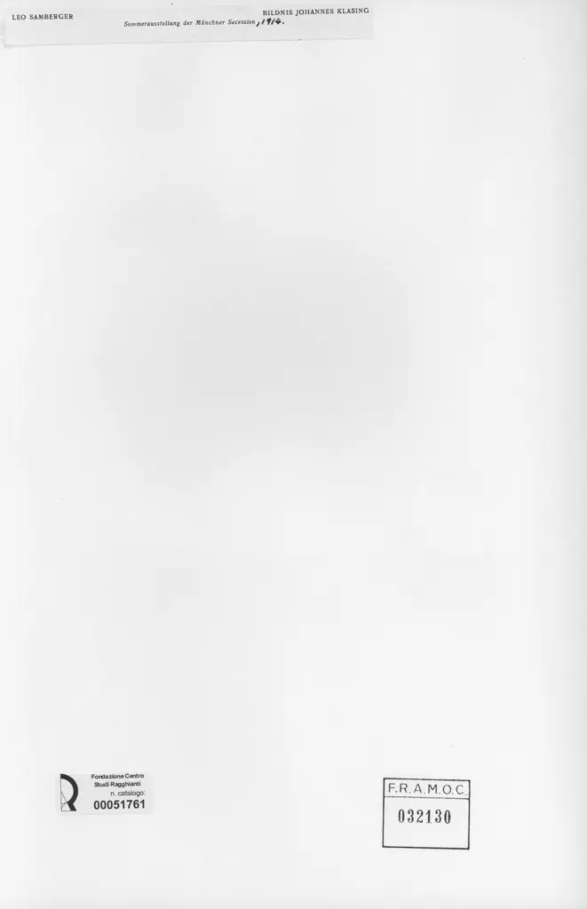 Anonimo , Samberger, Leo - sec. XX - Bildnis Johannes Klasing , retro