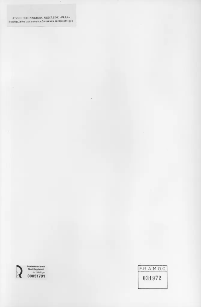 Anonimo , Schinnerer, Adolf - sec. XX - Ulla , retro