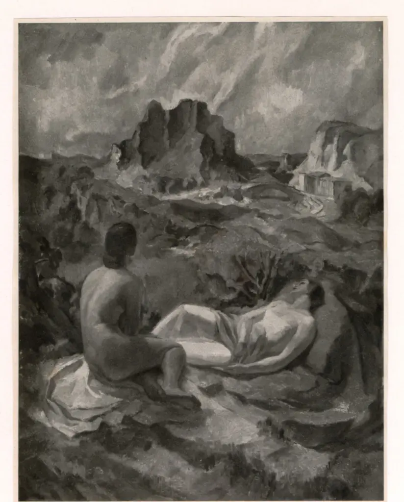 Anonimo , Schlageter, Karl - sec. XX - Landschaft mit figuren , fronte