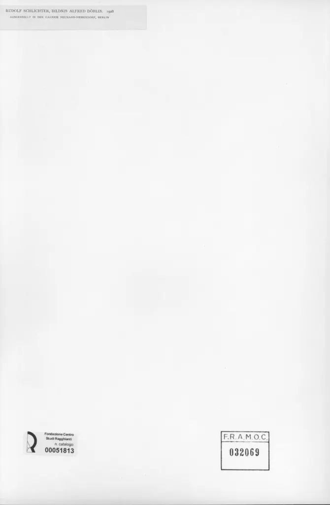 Anonimo , Schlichter, Rudolf - sec. XX - Bildnis Alfred D&otilde;blin , retro