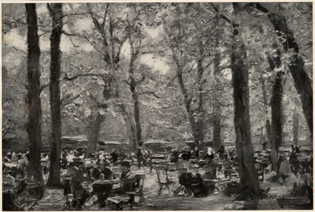 Anonimo , Schramm -Zittau, Rudolf - sec. XX - Wirtsgarten , fronte