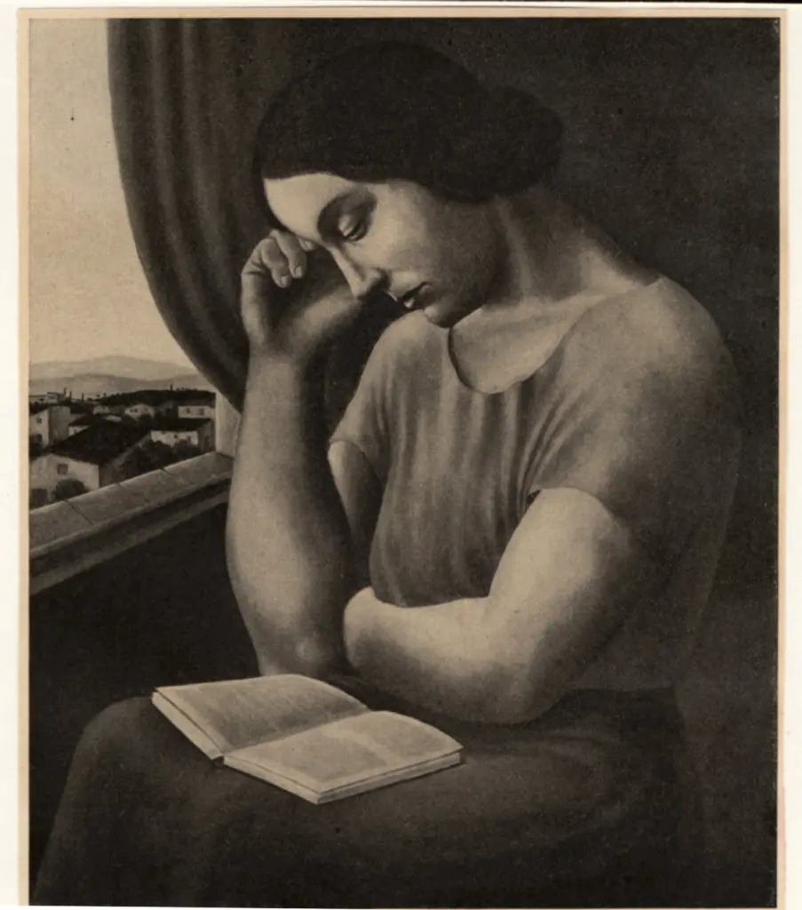 Anonimo , Schrimpf, Georg - sec. XX - Lesende , fronte