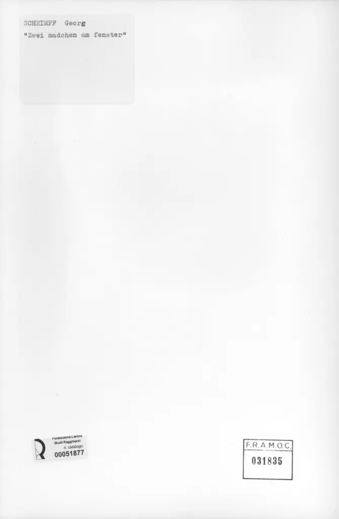 Anonimo , Schrimpf, Georg - sec. XX - Zwei madchen am fenster , retro