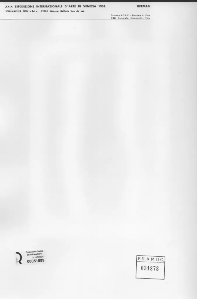 Giacomelli , Schultze, Bernard - sec. XX - Zet , retro