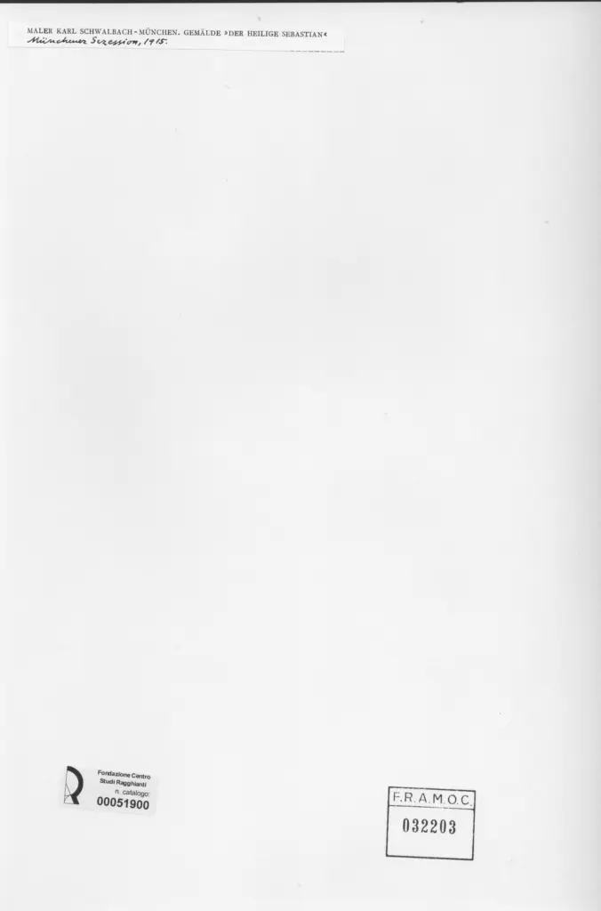 Anonimo , Schwalbach, Maler Karl - sec. XX - Der Heilige Sebastian , retro
