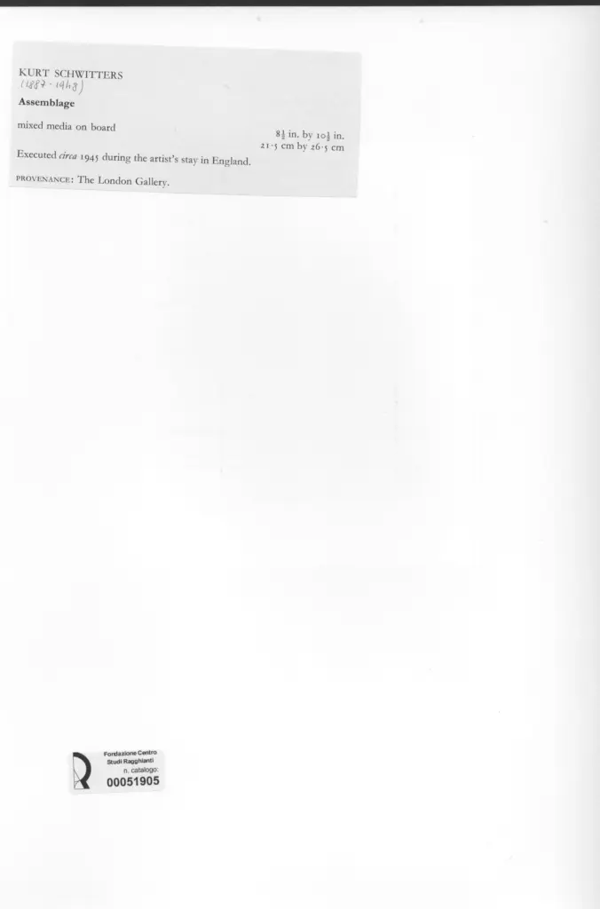 Anonimo , Schwitters, Kurt - sec. XX , retro