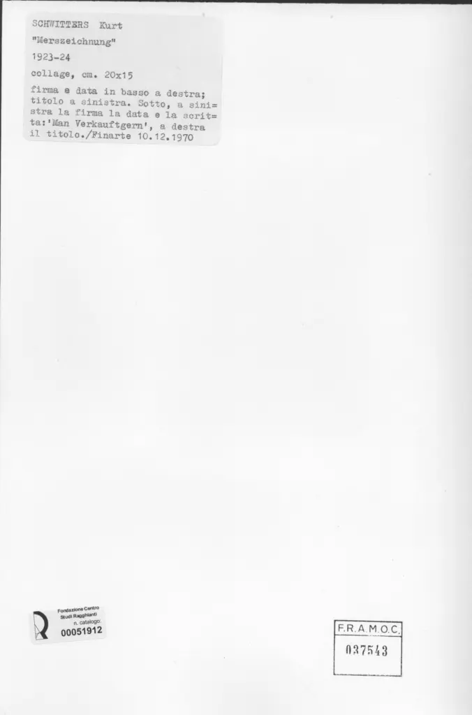 Anonimo , Schwitters, Kurt - sec. XX - Marszeichnung , retro