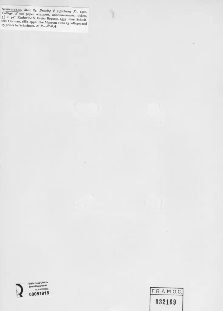 Anonimo , Schwitters, Kurt - sec. XX - Merz 83 , retro