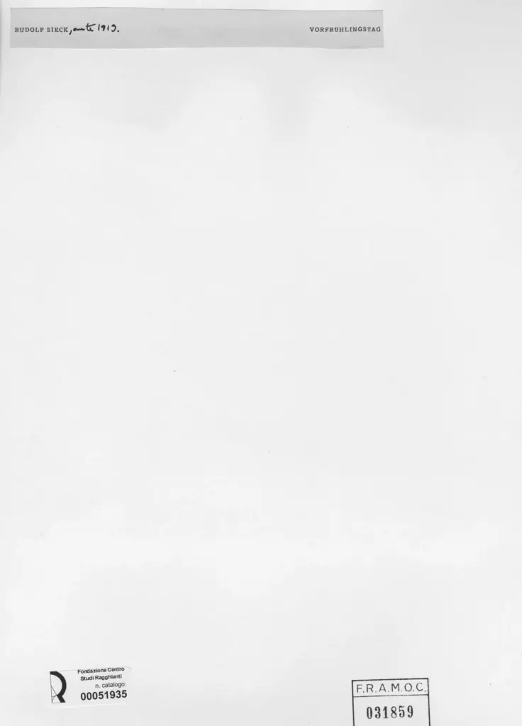 Anonimo , Sieck, Rudolf - sec. XX - Giornata di primavera , retro