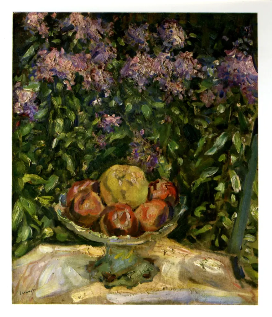 Slevogt, Max , Natura morta con fiori e frutti