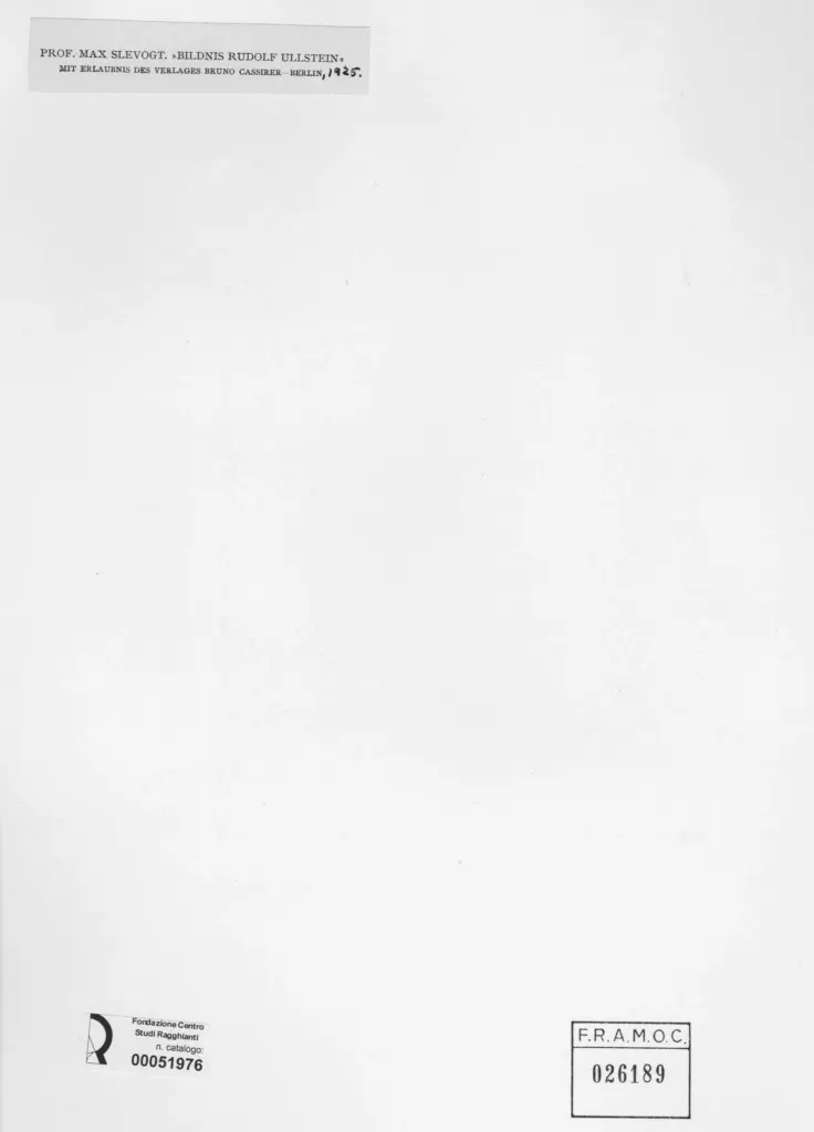 Cassirer, Bruno , retro