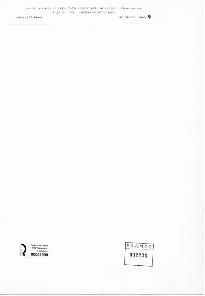 A.F.I. Agenzia Fotografica Industriale , von Stadler, Toni - sec. XX - Donna seduta , retro